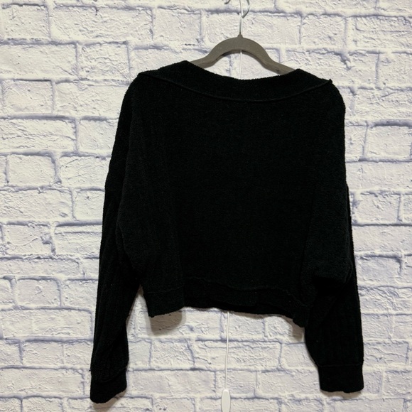 Free People | cropped fuzzy soft crewneck sweater size s - Picture 2 of 11